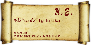 Mészöly Erika névjegykártya